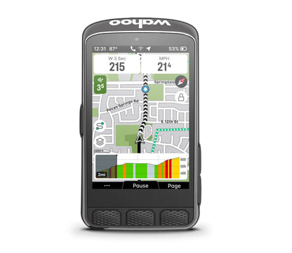 WAHOO ELEMNT ROAM V3 GPS-Fahrradcomputer — Vorderansicht mit Kartennavigation