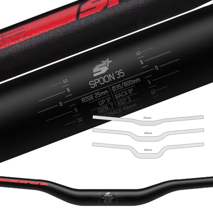 Lenker SPANK SPOON 35 Rise 25mm 800mm Schwarz