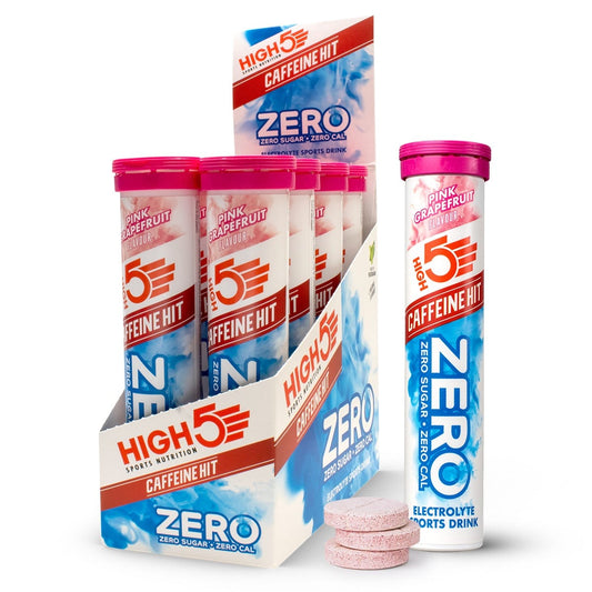 Anticramp Getränk HIGH5 ZERO Caffeine Hit Tube of 20 Pastilles Grapefruit Pink