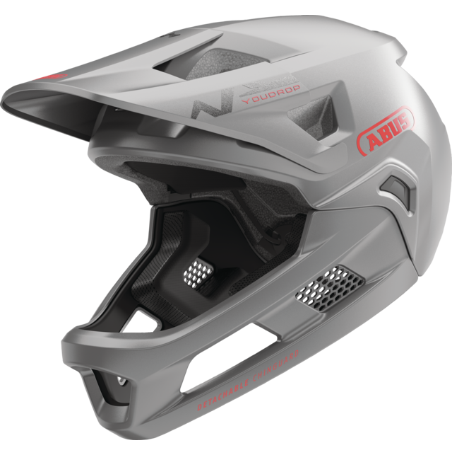 ABUS YOUDROP FF Junior Mountainbike-Helm, grau