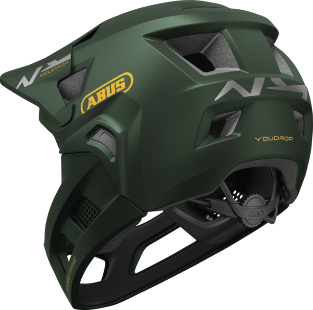 ABUS YOUDROP FF Junior Mountainbike-Helm, Moosgrün