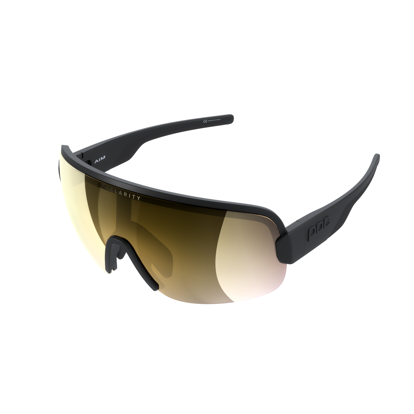 POC AIM Brille Schwarz Clarity Road Partly Sunny Gold Glas