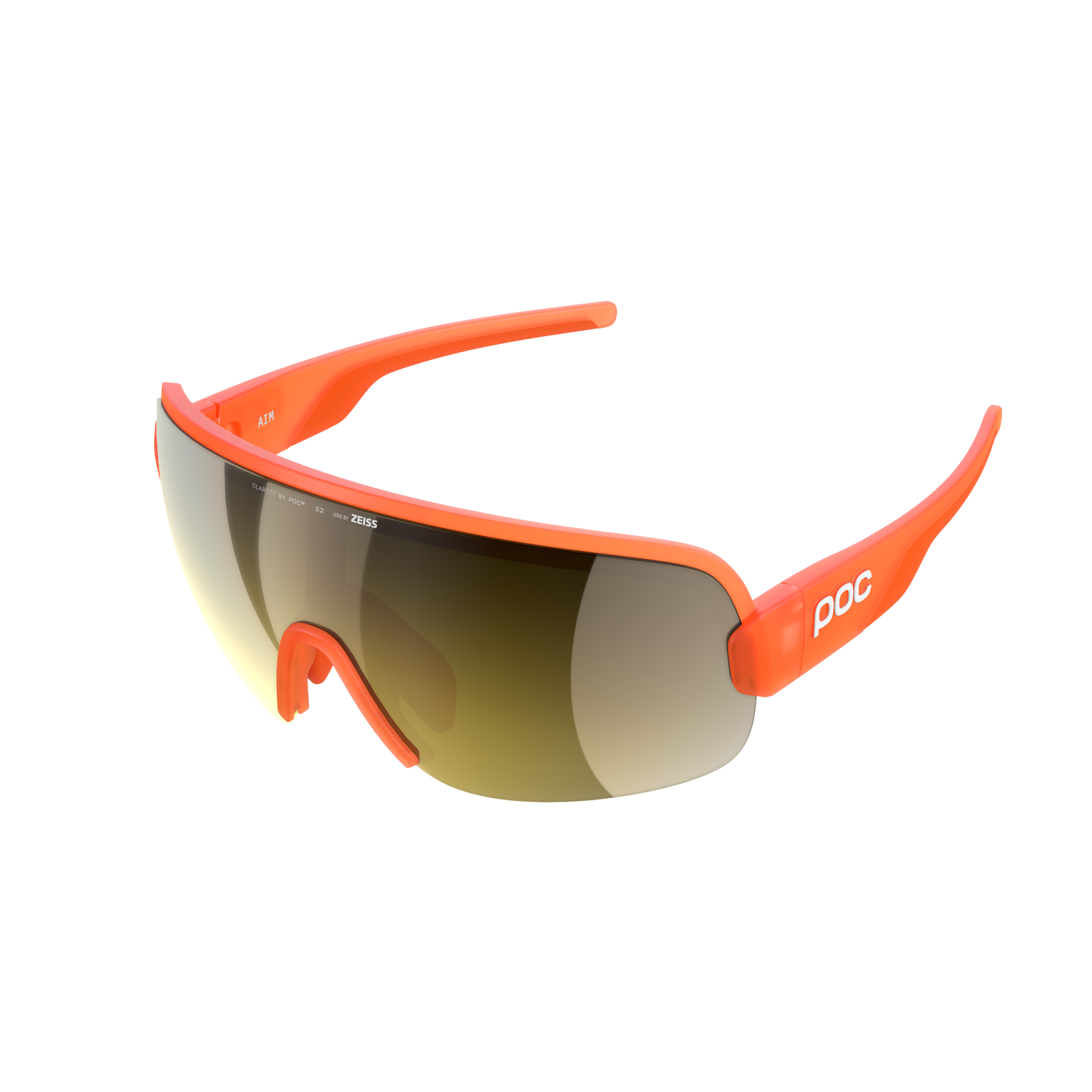 Brille POC AIM Fluo Orange Transluzent Clarity Road Partly Sunny Gold Glas