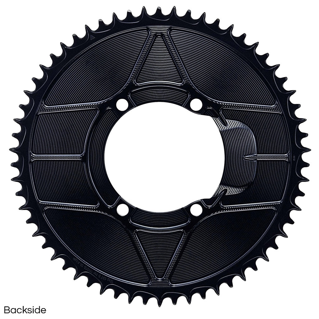 Einfachkettenblatt 12-fach ALUGEAR AERO 110 BCD für Shimano Schwarz