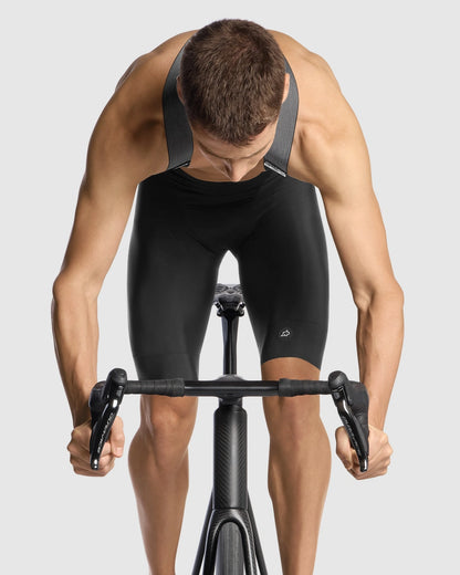 Träger-Kurzradhose ASSOS MILLE GTS S11 Long Schwarz