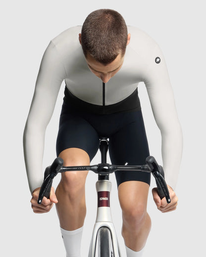 Trikot ASSOS EQUIPE R SPRING FALL S11 Lange Ärmel Weiß