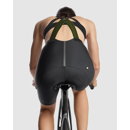 Damen-Kurz-Trägerhose ASSOS DYORA R SPRING FALL Schwarz