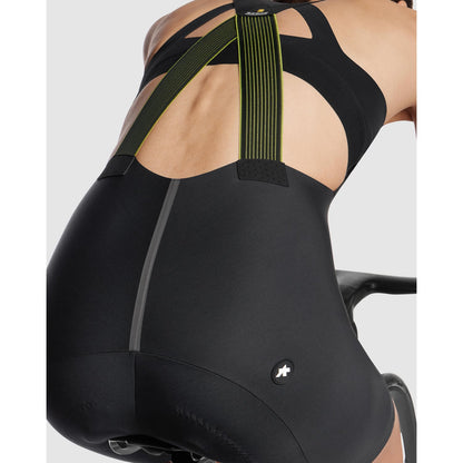 Damen-Kurz-Trägerhose ASSOS DYORA R SPRING FALL Schwarz