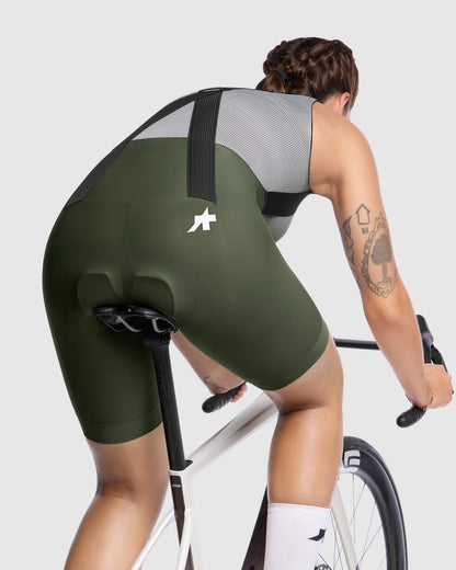 Damen-Trägershort ASSOS UMA GT S11 Moos Grün