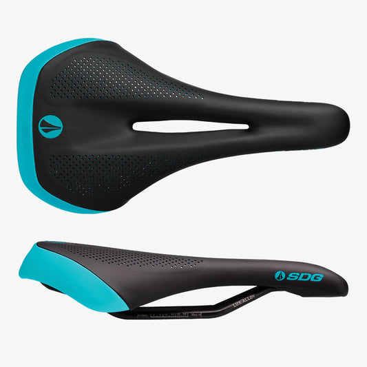 Selle SDG ALLURE V2 Femme-Rails Lux-Alloy Schwarz/Türkis