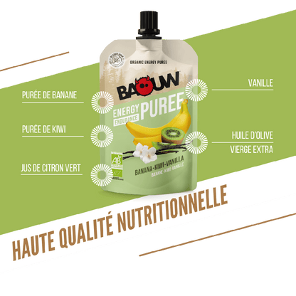 Energiepüree BAOUW Bio Fruchtrezept Banane/Kiwi/Vanille (90g)