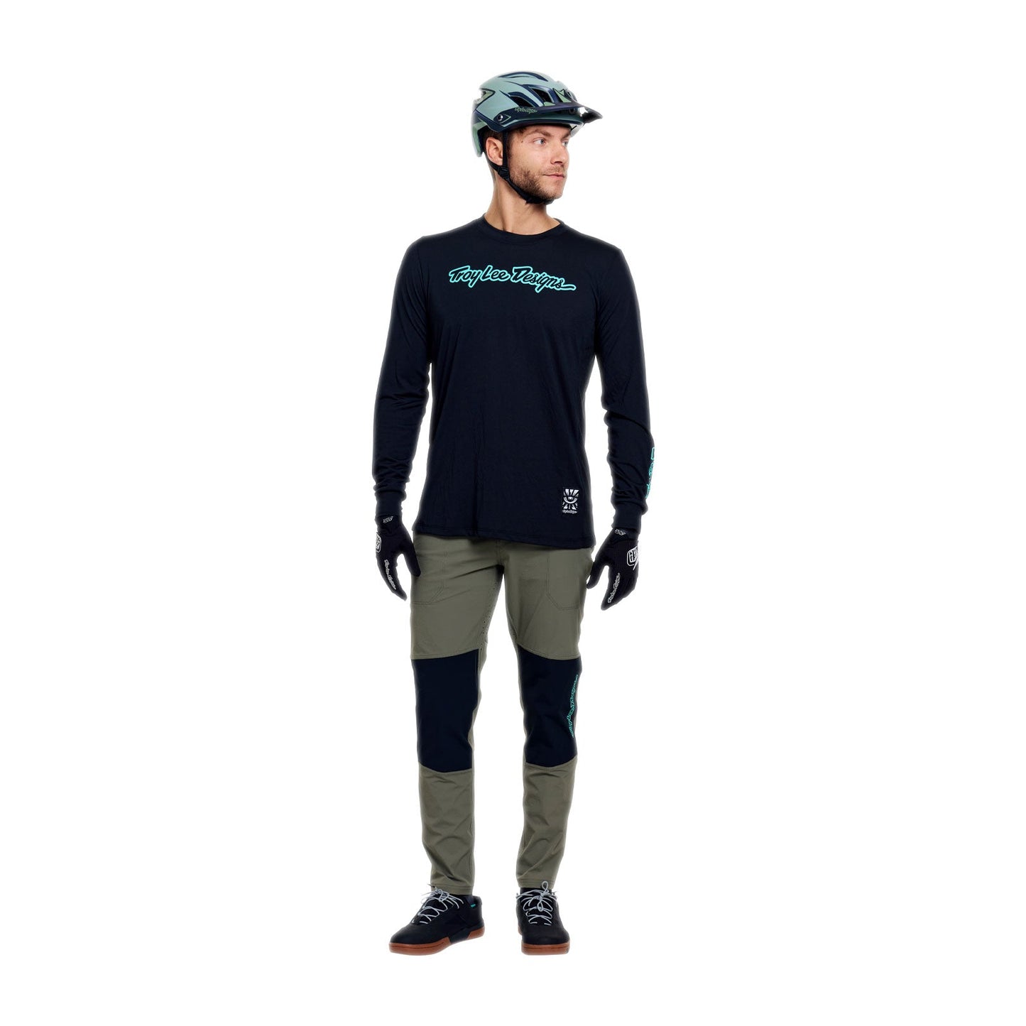 TROY LEE DESIGNS SKYLINE RIDE SIGNATURE Langarmtrikot Schwarz/Türkis