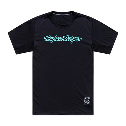 Trikot TROY LEE DESIGNS SKYLINE RIDE SIGNATURE Kurzarm Schwarz/Türkis