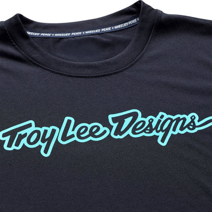 Trikot TROY LEE DESIGNS SKYLINE RIDE SIGNATURE Kurzarm Schwarz/Türkis