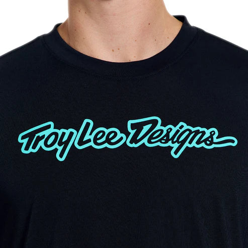 TROY LEE DESIGNS SKYLINE RIDE SIGNATURE Kurzarmtrikot Schwarz/Türkis