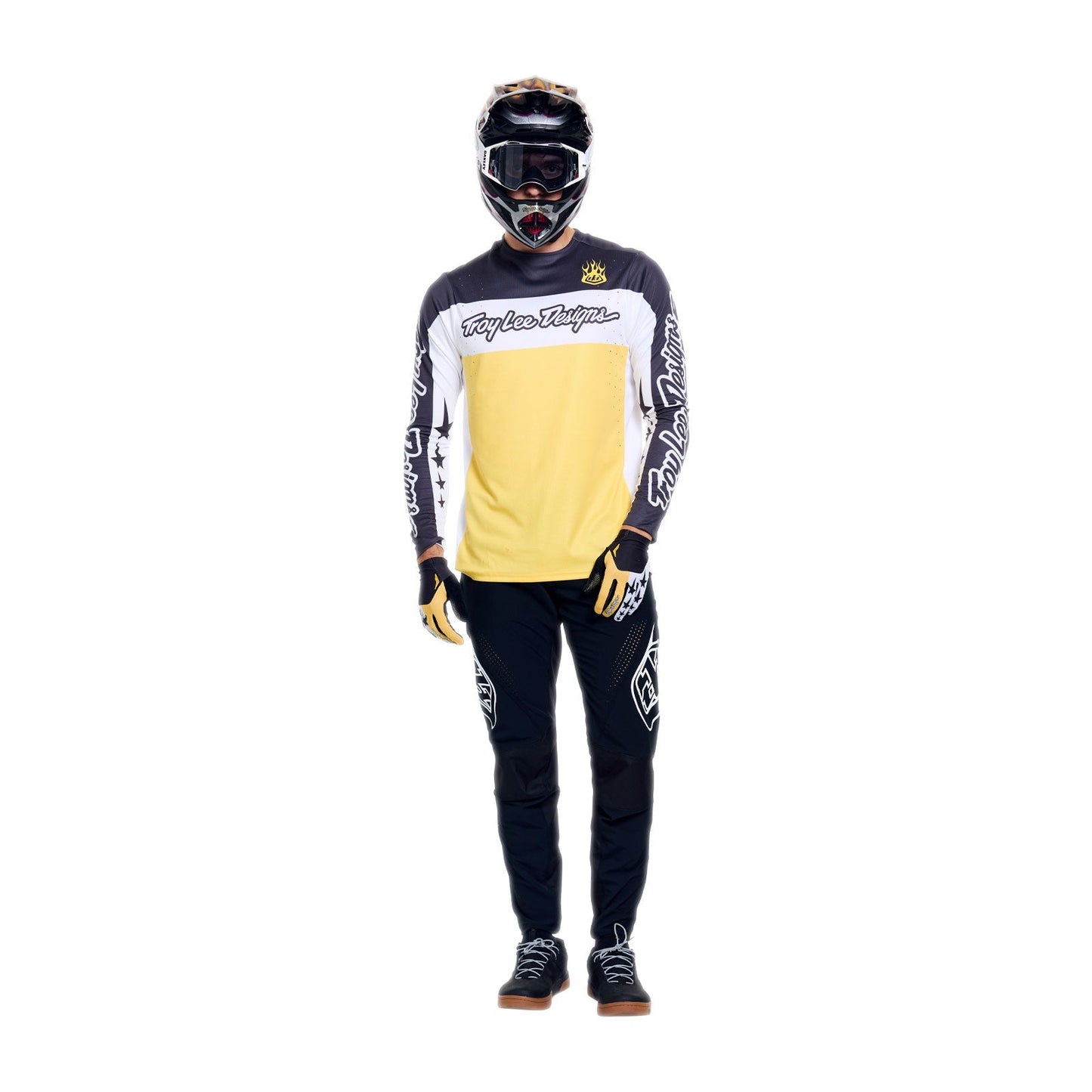 TROY LEE DESIGNS SPRINT PRO YO MOTO Trikot Langarm Schwarz/Gelb