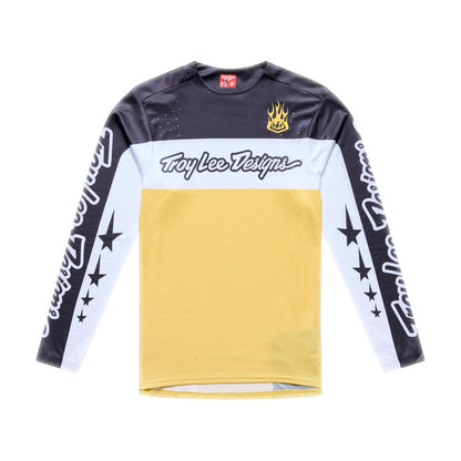 Trikot TROY LEE DESIGNS SPRINT PRO YO MOTO Langarm Schwarz/Gelb