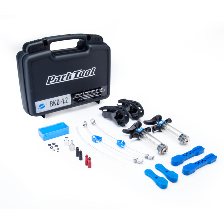 Park Tool BKD-1.2 komplettes Entlüftungsset für hydraulische Bremsen mit DOT-Bremsflüssigkeit