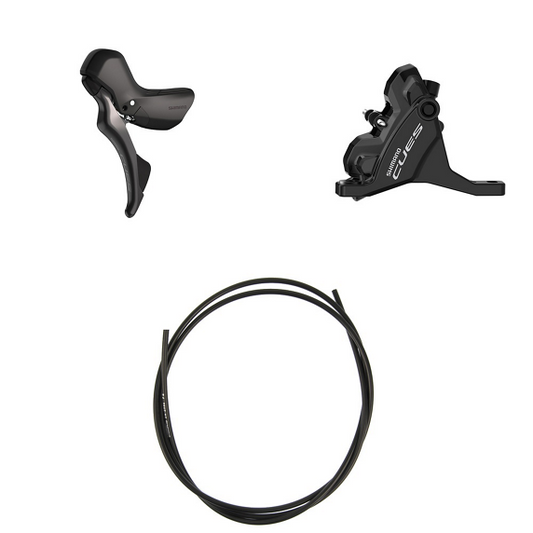 Bremshebel links und Bremssattel vorne SHIMANO CUES U6030 Double Flatmount Ohne Scheibe