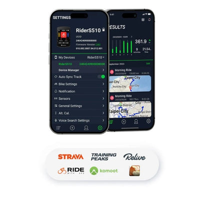 BRYTON RIDER S510E GPS-Fahrradcomputer — Bryton-Active-App