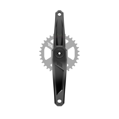 Title CR1 Kurbelarme schwarz 155 mm, Vorderansicht (Kettenblatt nicht enthalten)