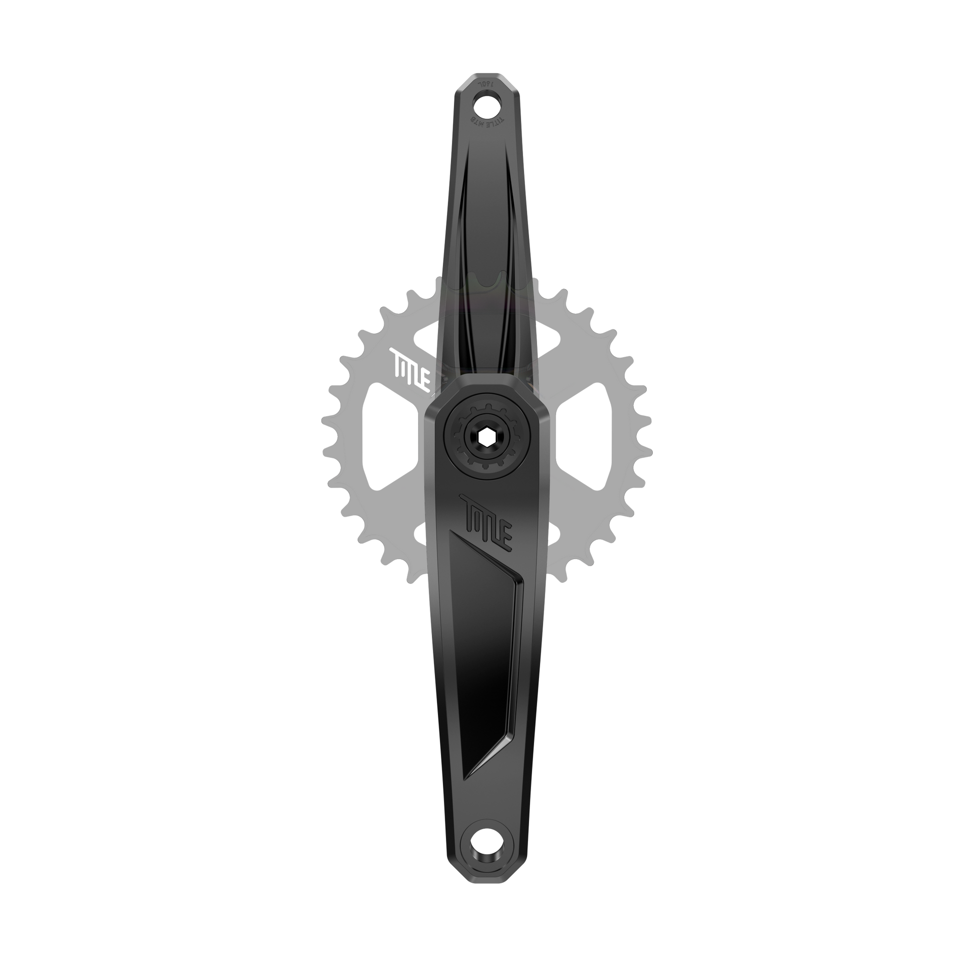 Manivelles Title CR1 noires 160 mm, vue de face (plateau non inclus)