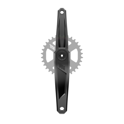 Kurbeln Title CR1 schwarz 165 mm, Vorderansicht (Kettenblatt nicht enthalten)