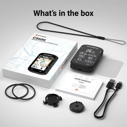COOSPO CS600 GPS-Fahrradcomputer — Verpackungsinhalt und mitgeliefertes Zubehör