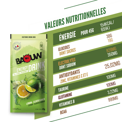 Energiegetränk BAOUW ISOTONIC (45g) Limette/Holunderblüte