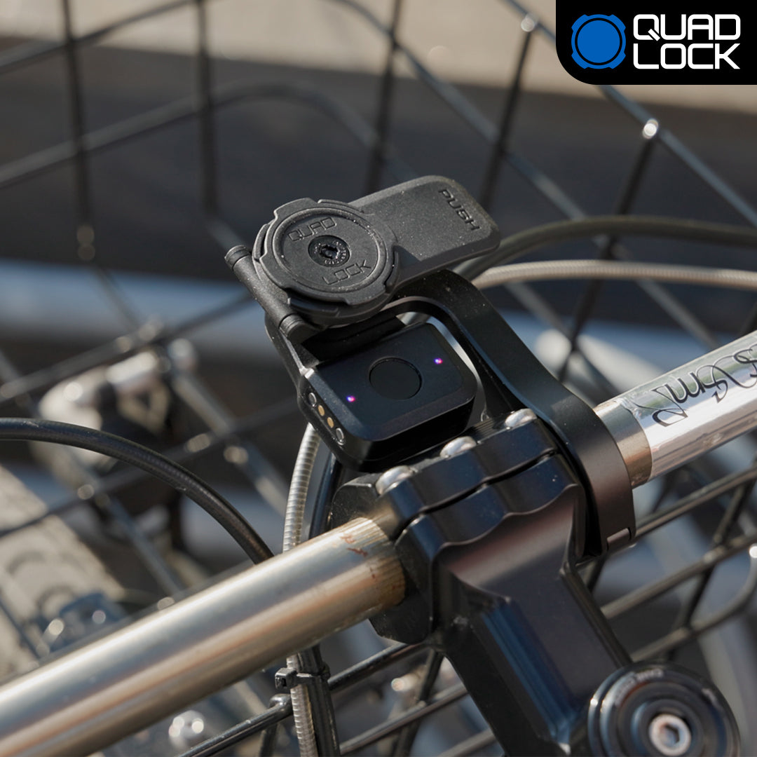 QUADLOCK BIKE ALARM & FINDER Fahrradalarm und Tracker an einem Fahrrad montiert