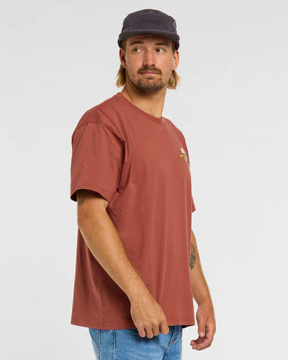 T-Shirt DHARCO COTTON RUST Kurzarm Braun