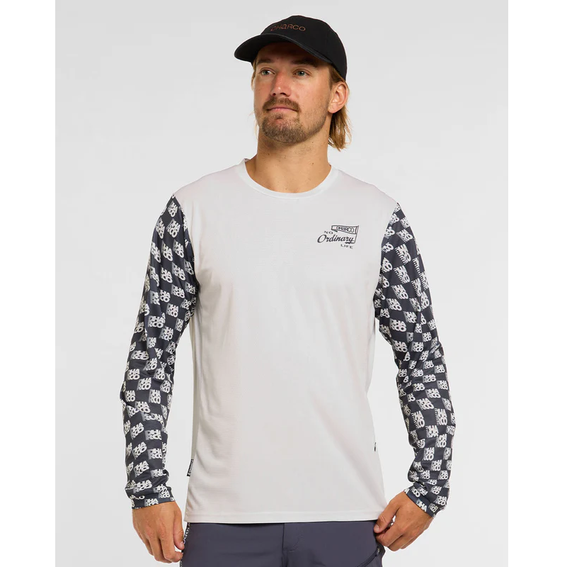 DHARCO GRAVITY OFFSET Trikot Langarm Weiß/Schwarz