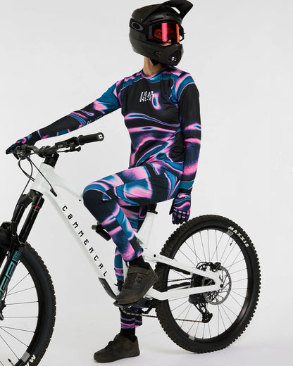 Trikot DHARCO RACE AURORA Langarm Damen Schwarz/Rosa