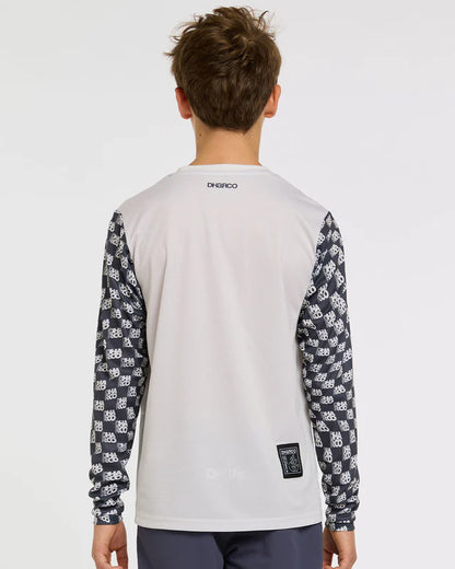 Trikot DHARCO GRAVITY OFFSET Junior Langarm Weiß/Schwarz
