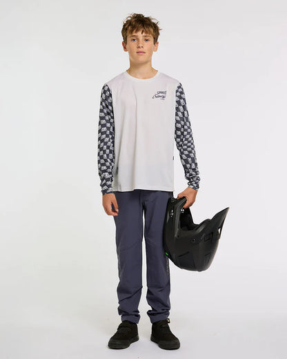 Trikot DHARCO GRAVITY OFFSET Junior Langarm Weiß/Schwarz