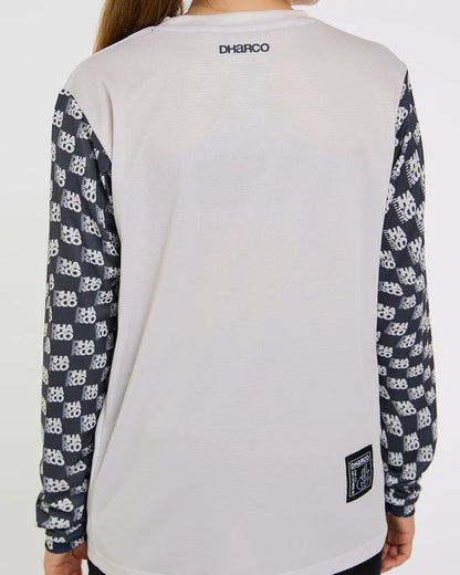 Trikot DHARCO GRAVITY OFFSET Junior Langarm Weiß/Schwarz