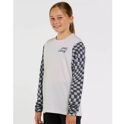 Trikot DHARCO GRAVITY OFFSET Junior Langarm Weiß/Schwarz