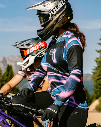 Trikot DHARCO RACE AURORA Langarm Damen Schwarz/Rosa