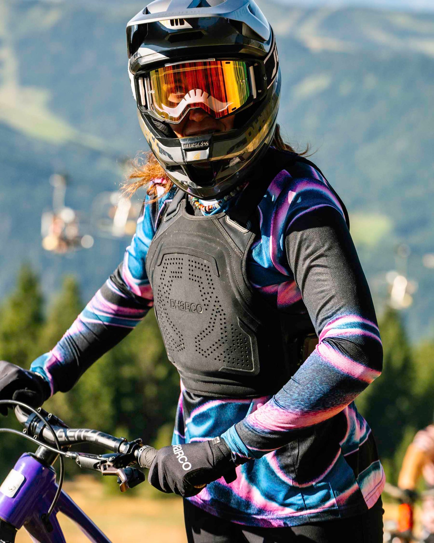 DHARCO RACE AURORA Langarm Trikot Women Schwarz/Pink