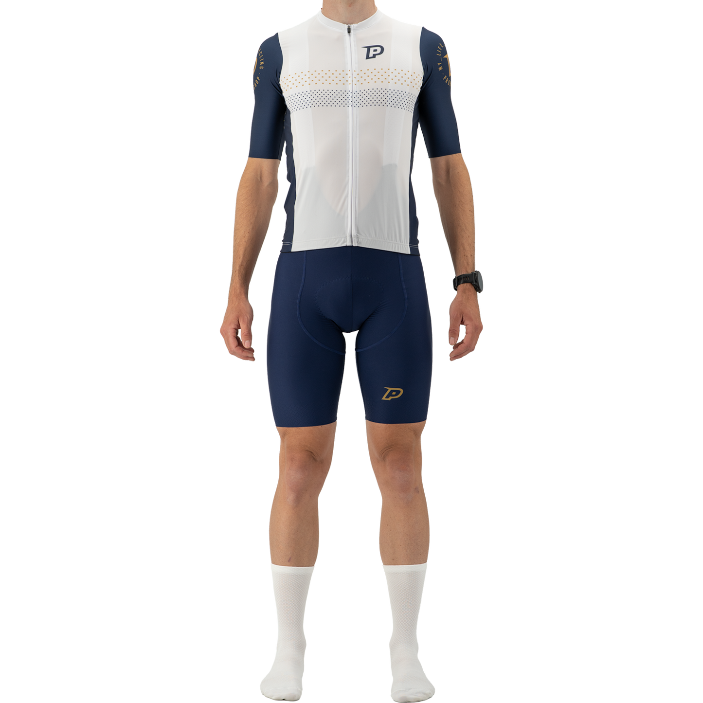 PROBIKESHOP Trikot Kurzarm Marine/Weiß