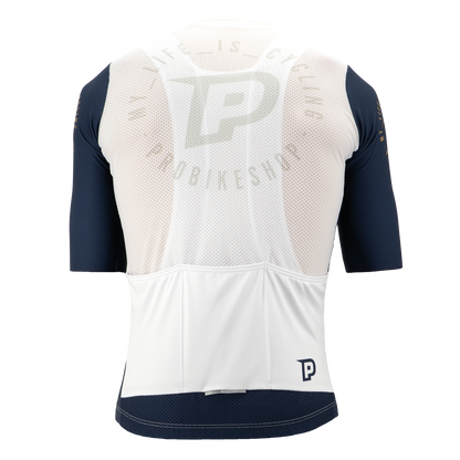 Trikot PROBIKESHOP By CHEF DE FILE Kurzarm Marine/Weiß