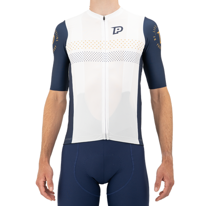 Trikot PROBIKESHOP By CHEF DE FILE Kurzarm Marine/Weiß