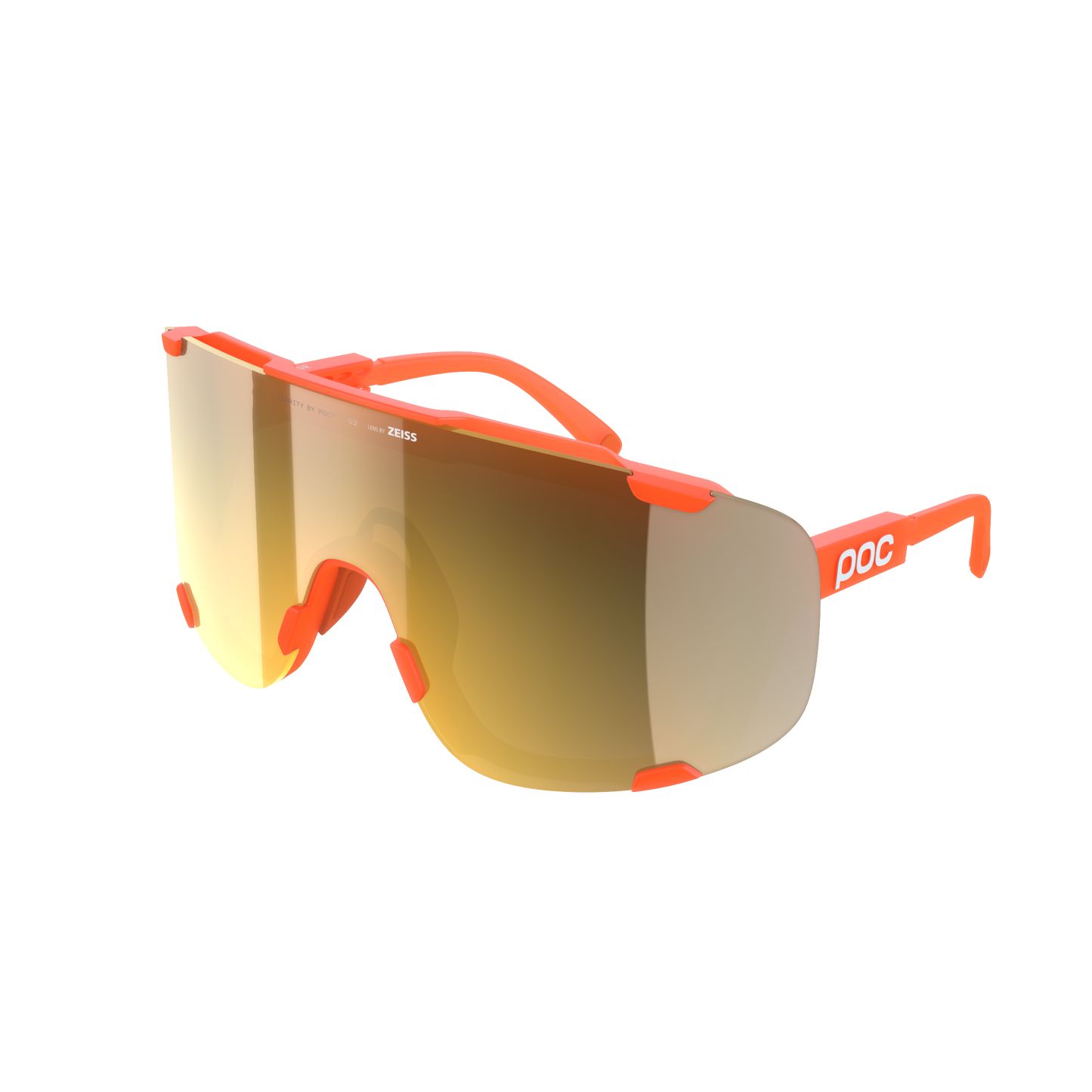 POC DEVOUR WF + Brille Orange Fluo Translucent/Clarity Road/Partly Sunny Gold