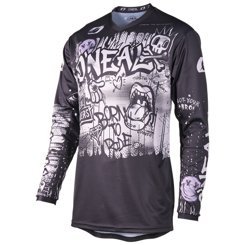 Trikot O'NEAL ELEMENT RANCID Langarm Junior Schwarz/Grau