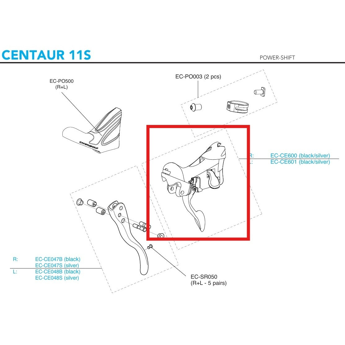 CAMPAGNOLO CENTAUR 11V 2018 Felgenbremse Rechtslenkerkörper