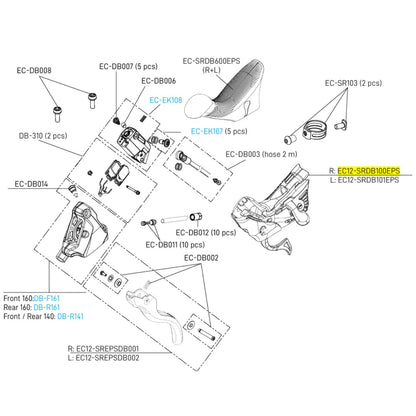 Rechter Hebelkörper CAMPAGNOLO Hebel SUPER RECORD EPS 12V Disc