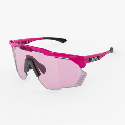 Brille SCICON AEROSHADE KUNKEN Neonrosa Multimirror Blau