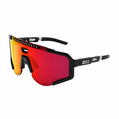 SCICON AEROSCOPE Brille in Schwarz mit roter Multimirror-Verspiegelung