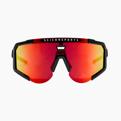 SCICON AEROSCOPE Brille in Schwarz mit roter Multimirror-Verspiegelung