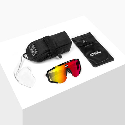 SCICON AEROSCOPE Brille in Schwarz mit roter Multimirror-Verspiegelung